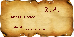 Kneif Ahmed névjegykártya